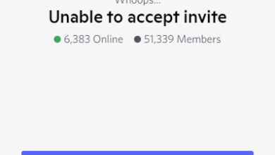 Unable to Accept Invite Error Message