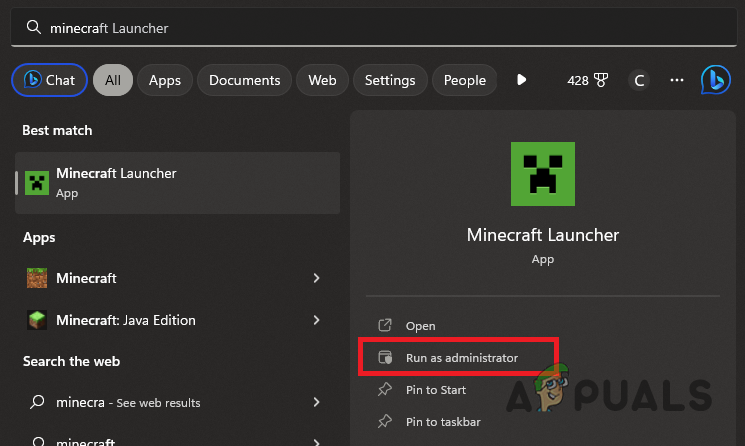 Running Minecraft Launcher as Admin