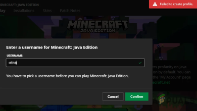 Failed to Create Profile in Minecraft