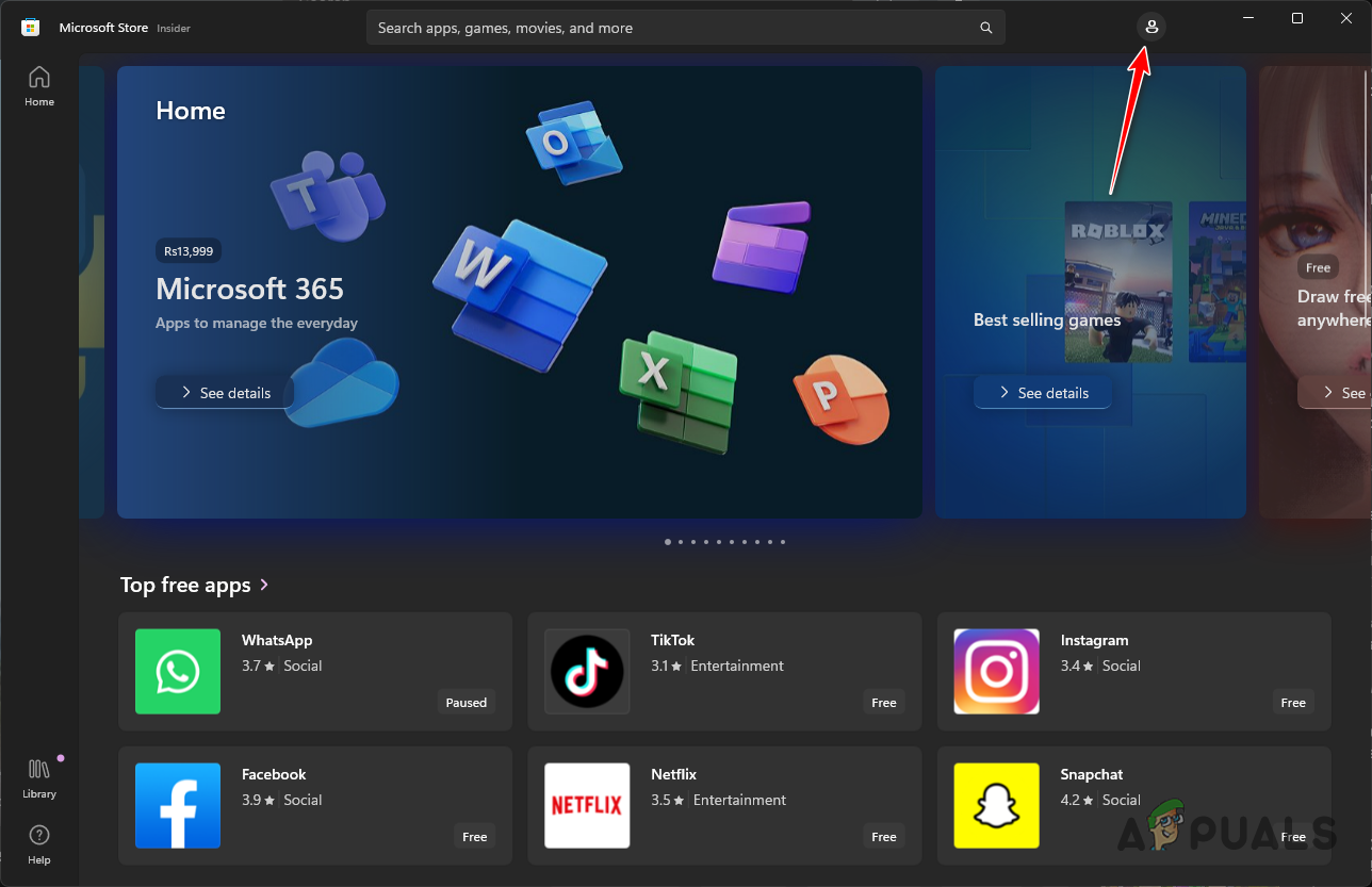 Microsoft Store Profile Icon