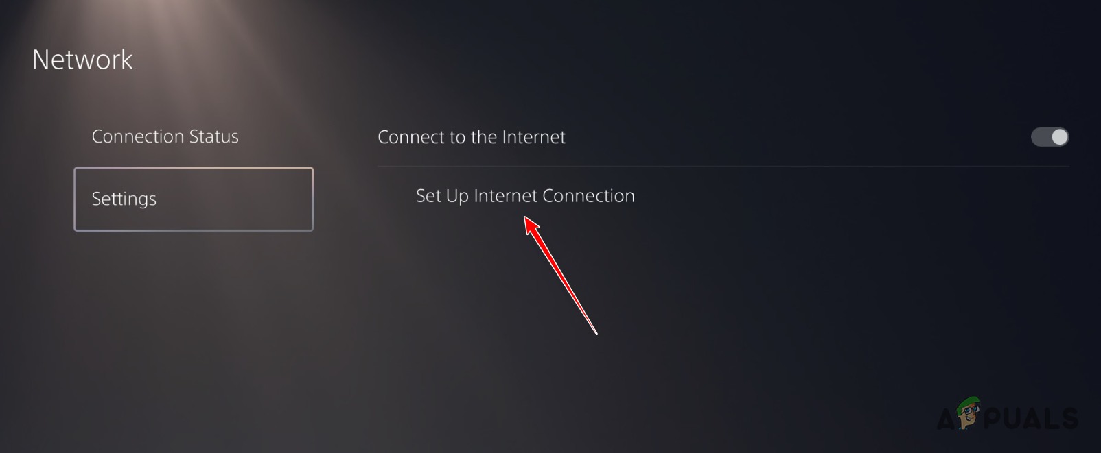 Navigating to Set Up Internet Connection