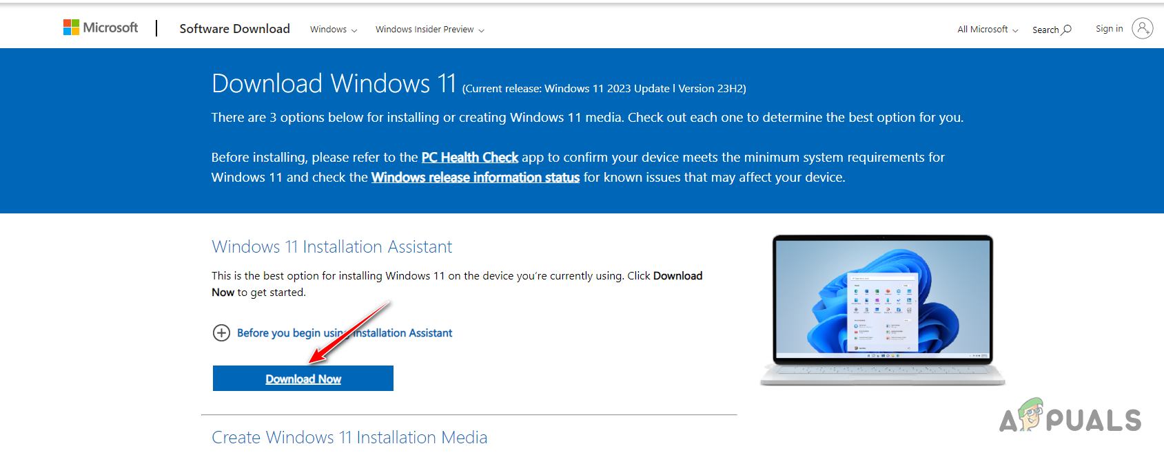 Downloading Windows 11 Installation Assistant