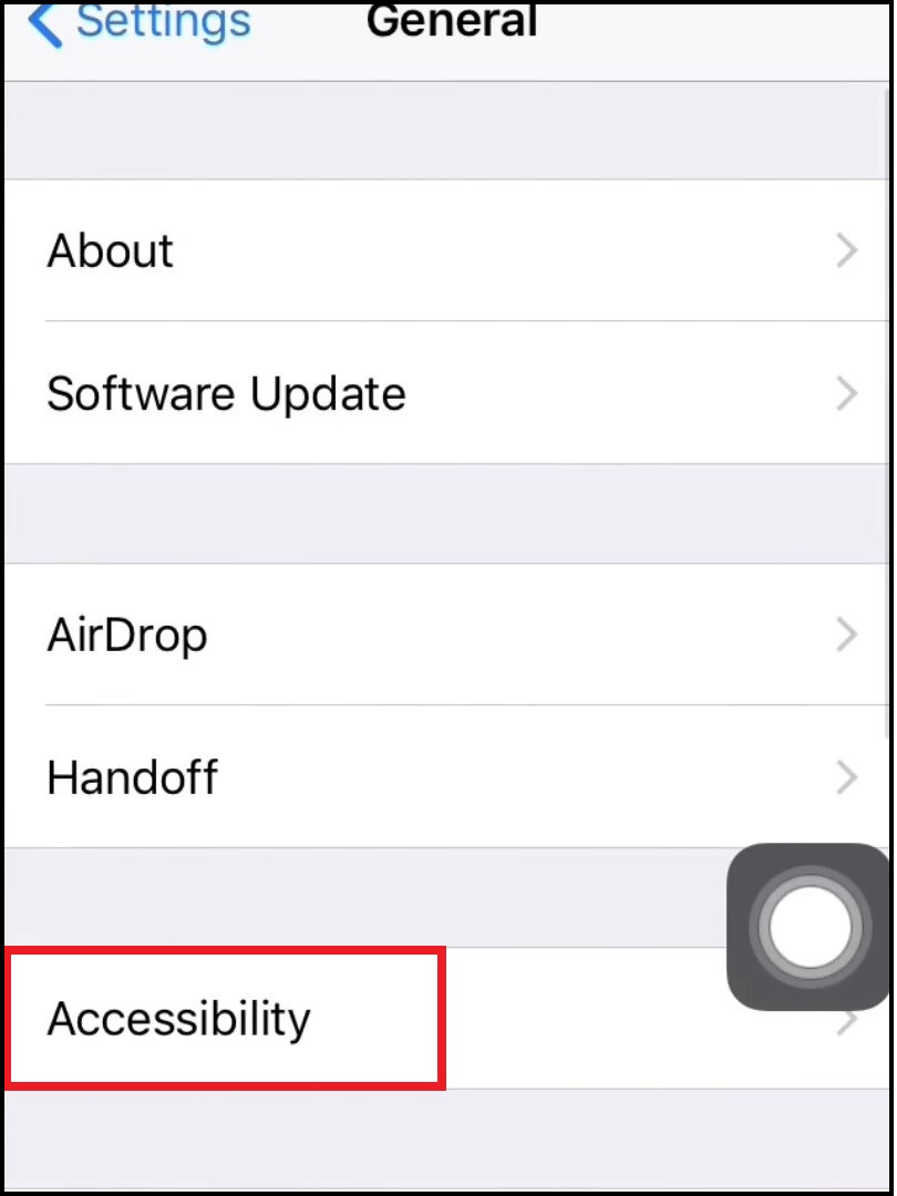 Open Accessibility Settings