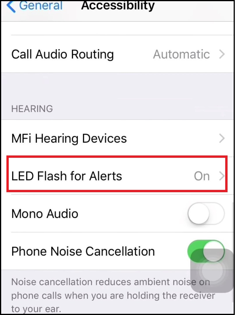 Tap on LED Flash for Alerts