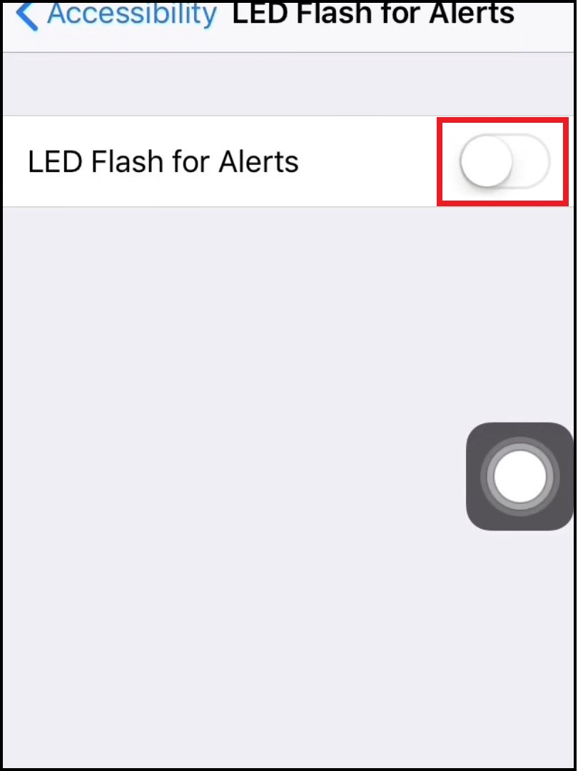 Tap on toggle to turn it off