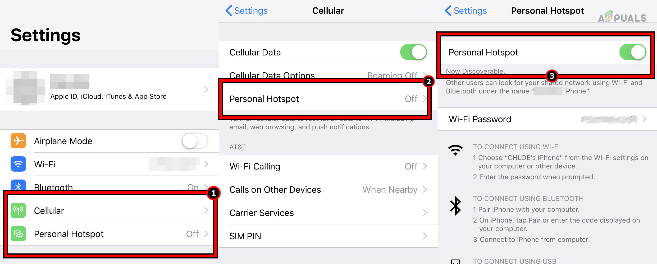 Enable Hotspot on the iPhone