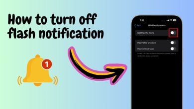 How to turn off flash notification