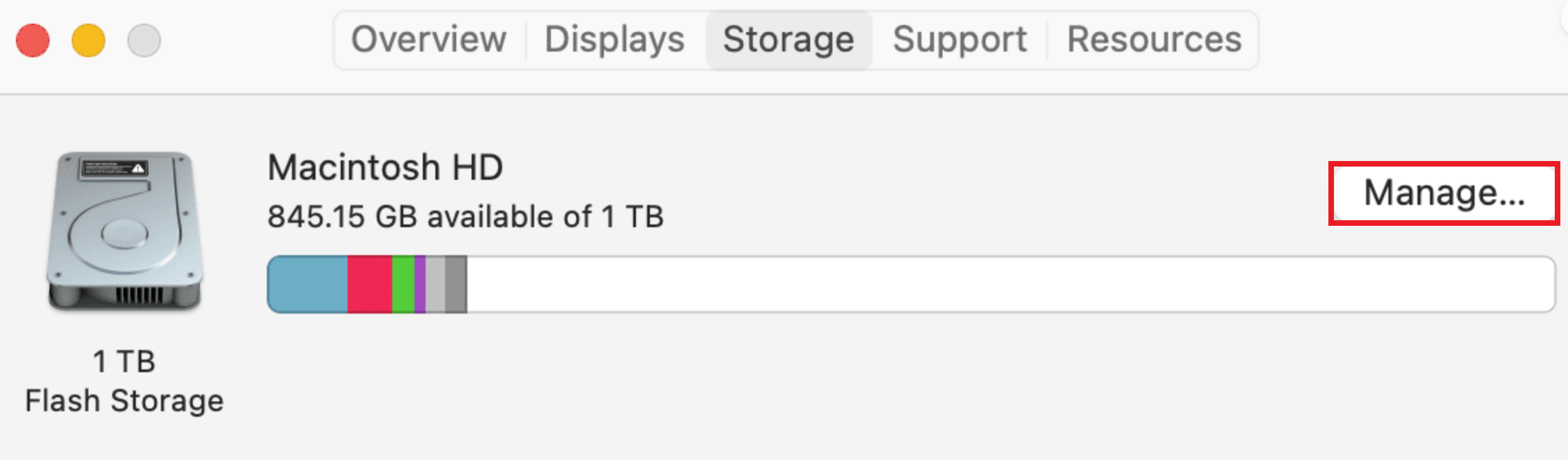 Manage Storage Mac