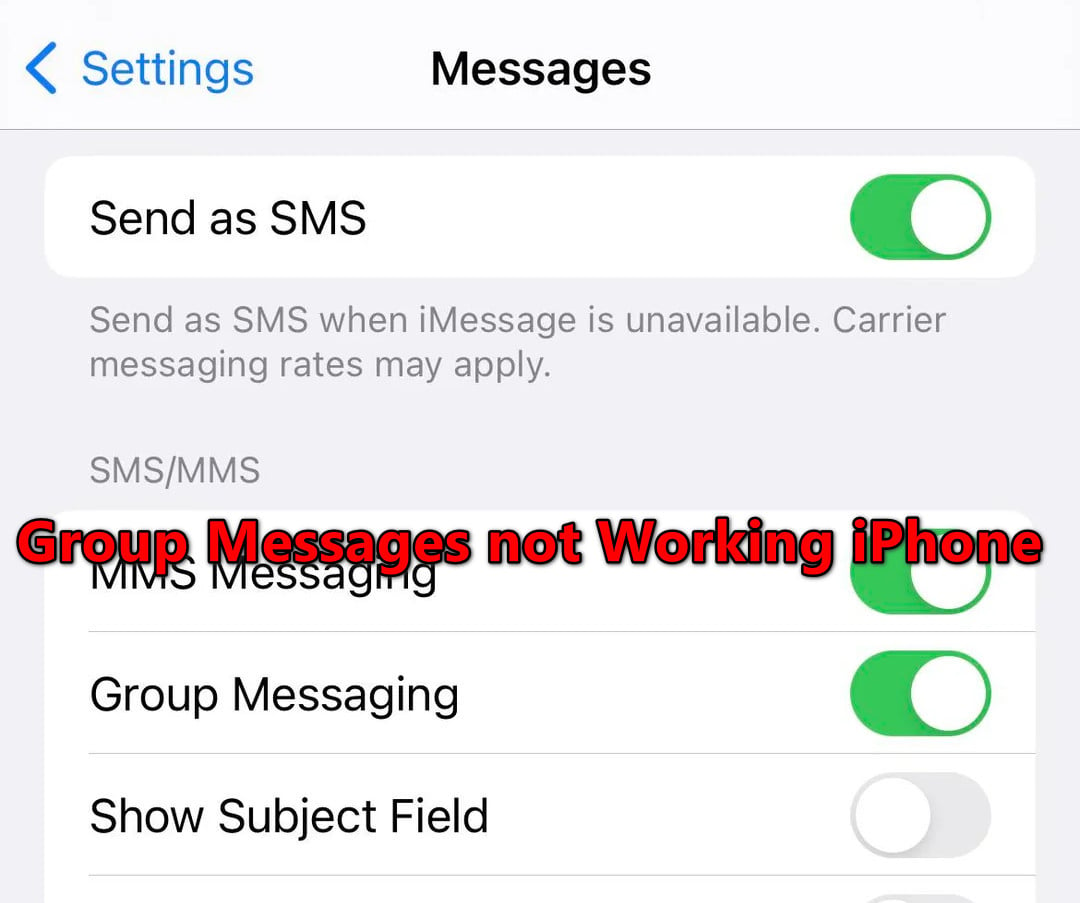Group Messages not Working iPhone