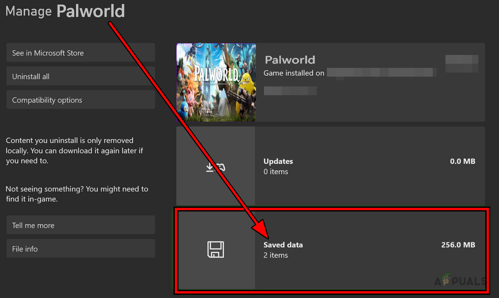 Delete Saved Data of Palworld on Xbox