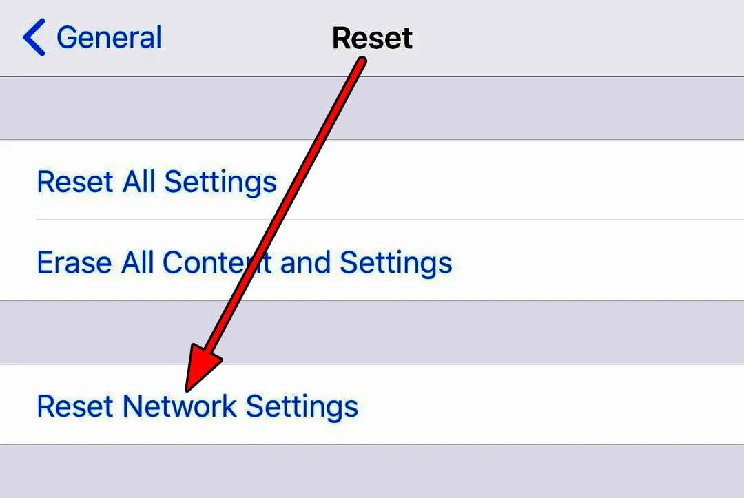 Reset Network Settings of the iPhone