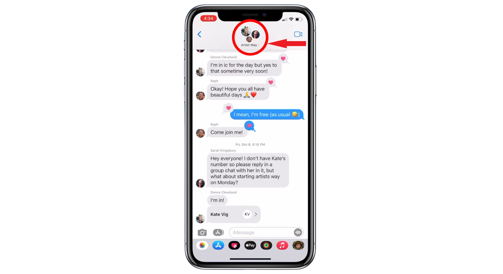 Tap on the chat icon on top