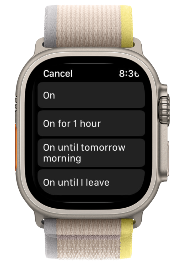 Do Not Disturb Mode Options on Apple Watch