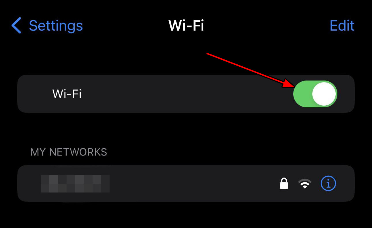 Disable Wi-Fi on the iPhone