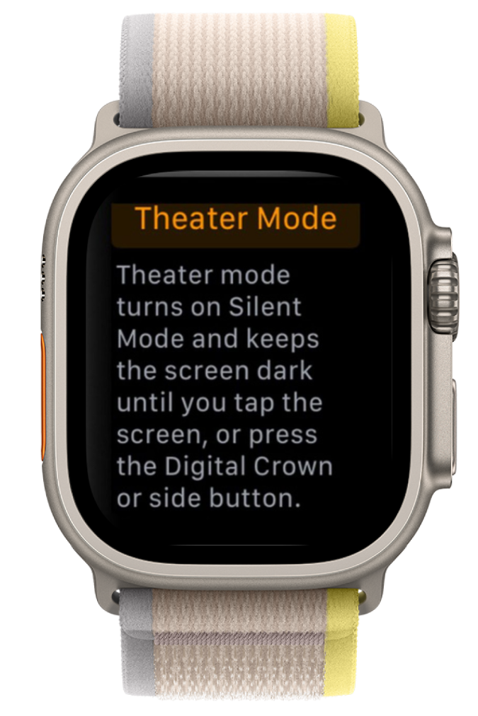 Theatre Mode - First time on Apple Watch