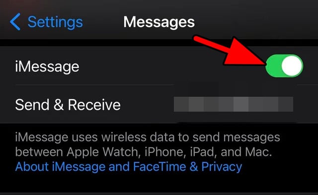 Disable iMessage on the iPhone