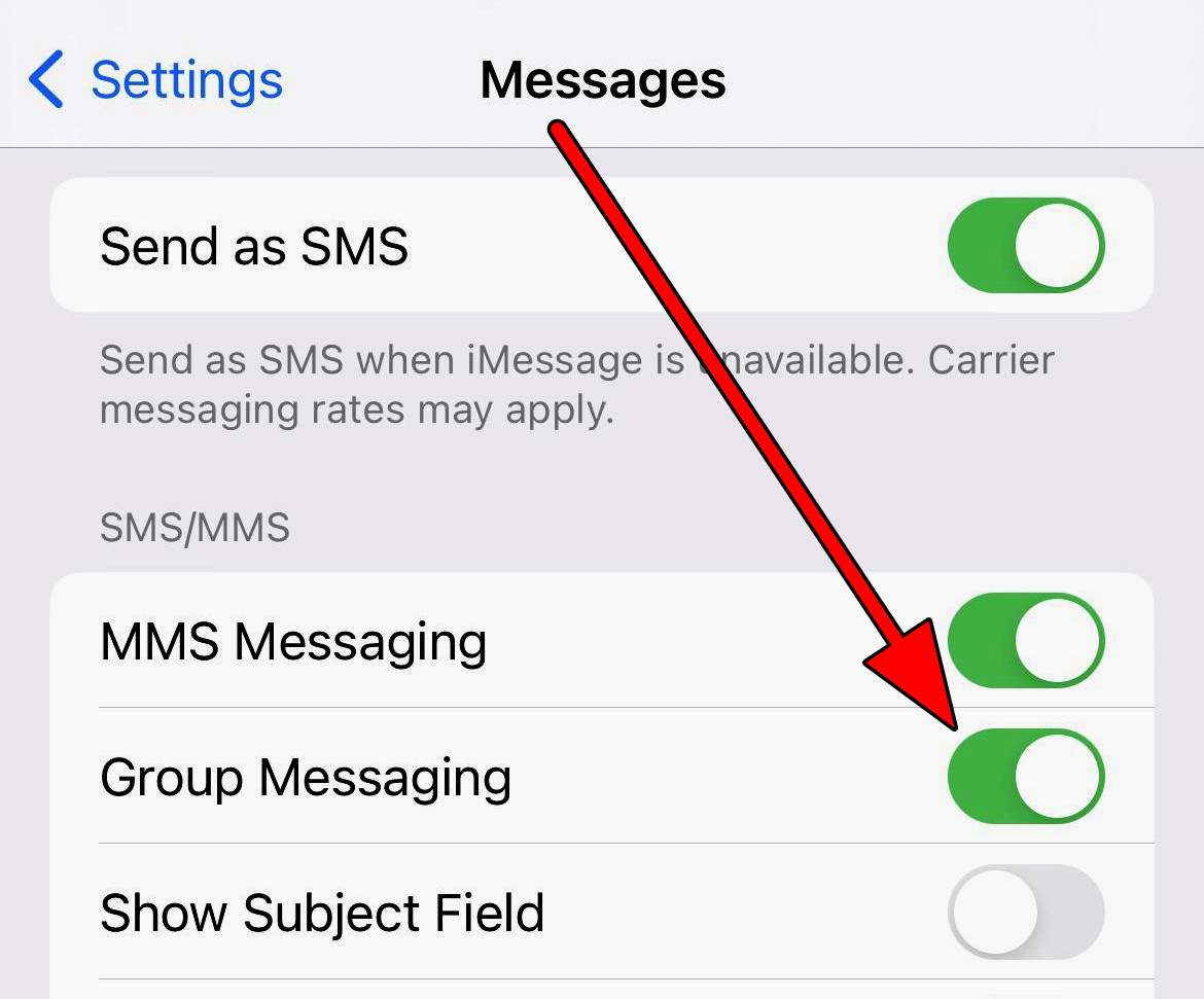 Disable Group Messaging on the iPhone
