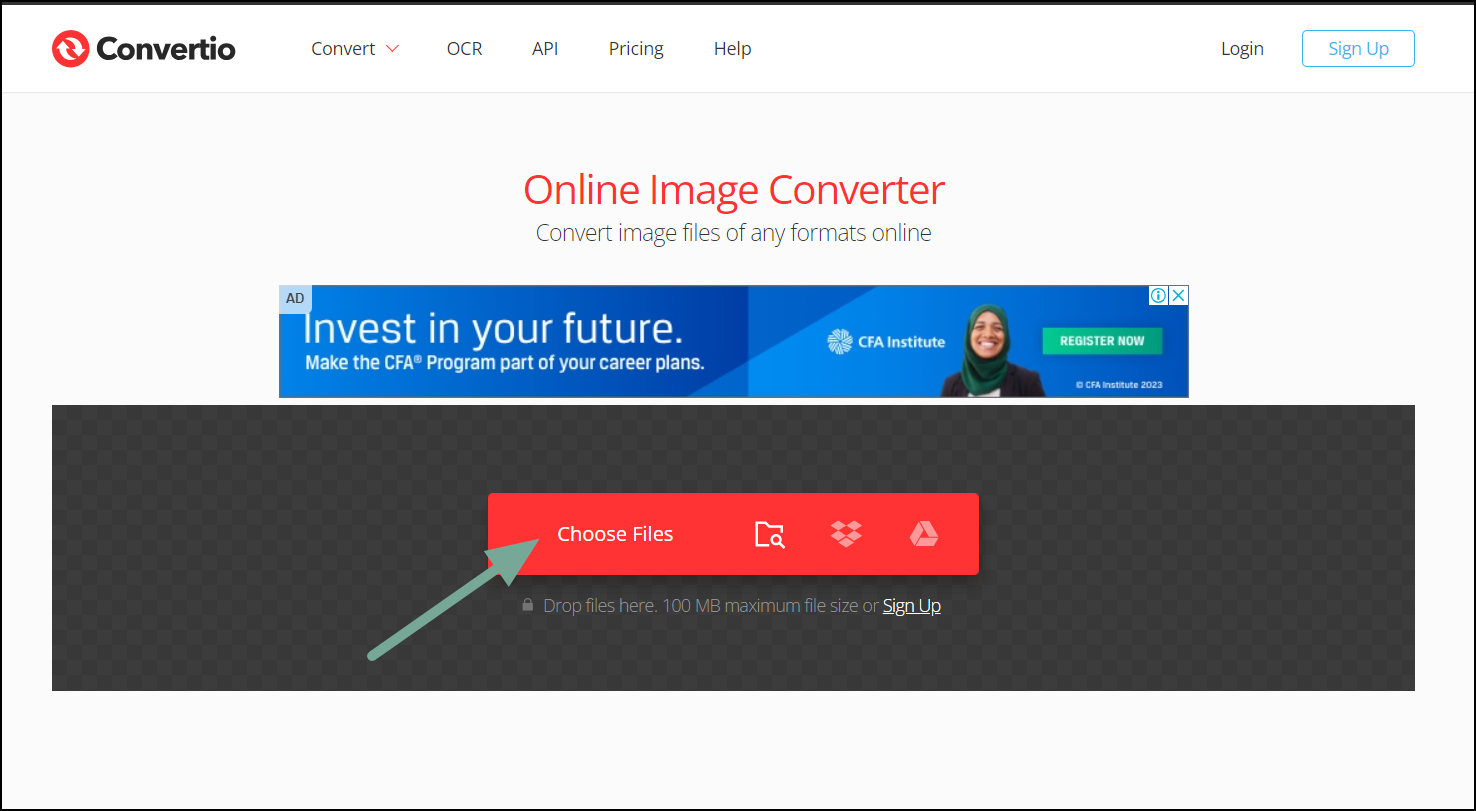 Upload a File to Image Conversion Tool