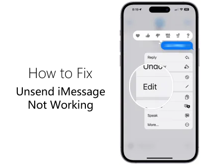 Unsend iMessage Not Working