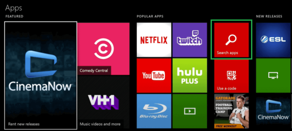 Search Apps on Xbox