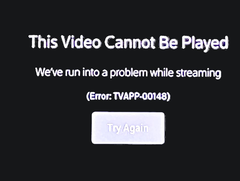 Error TVAPP 00148