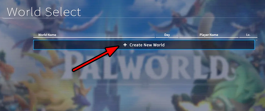 Create a New World in Palworld