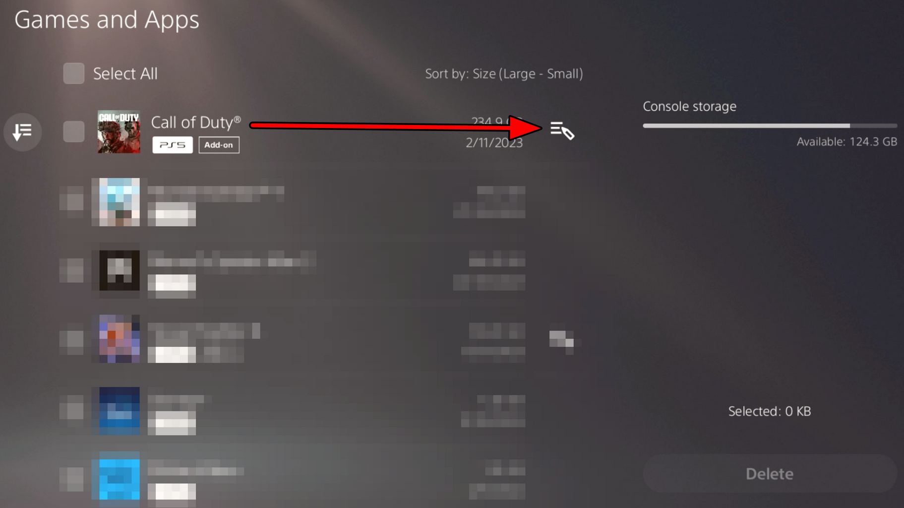 Delete Game's Cache of MW3 on PS5