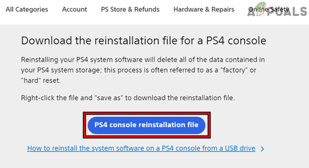 Download PS4 Console Reinstallation File
