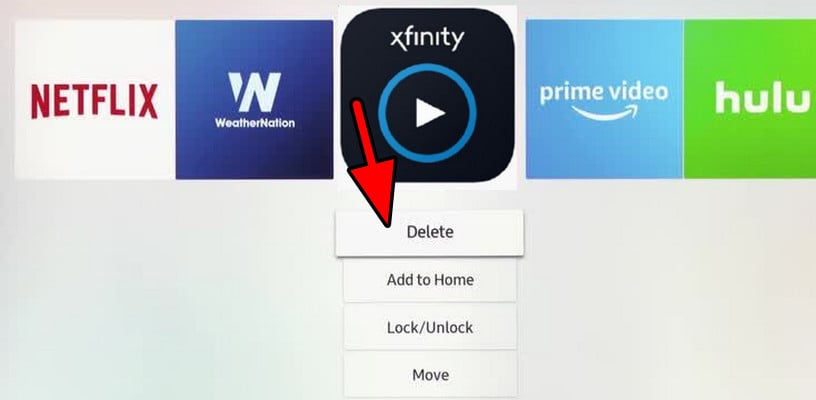 Delete Xfinity App from the TV