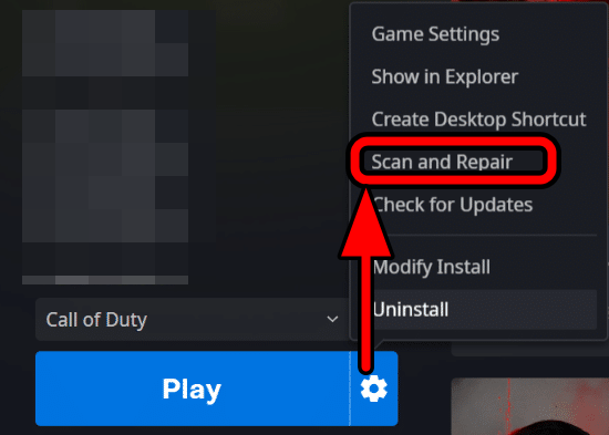 Scan and Repair MW3 on Battle.net Launcher