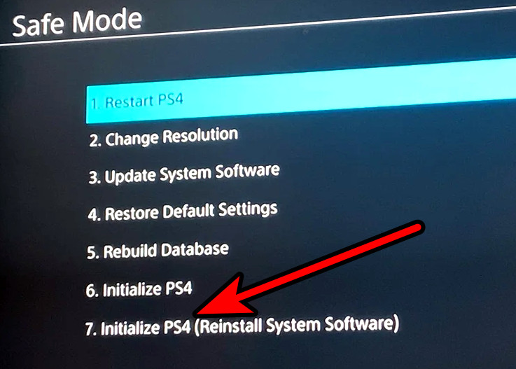 Initialize PS4 (Reinstall System Software)