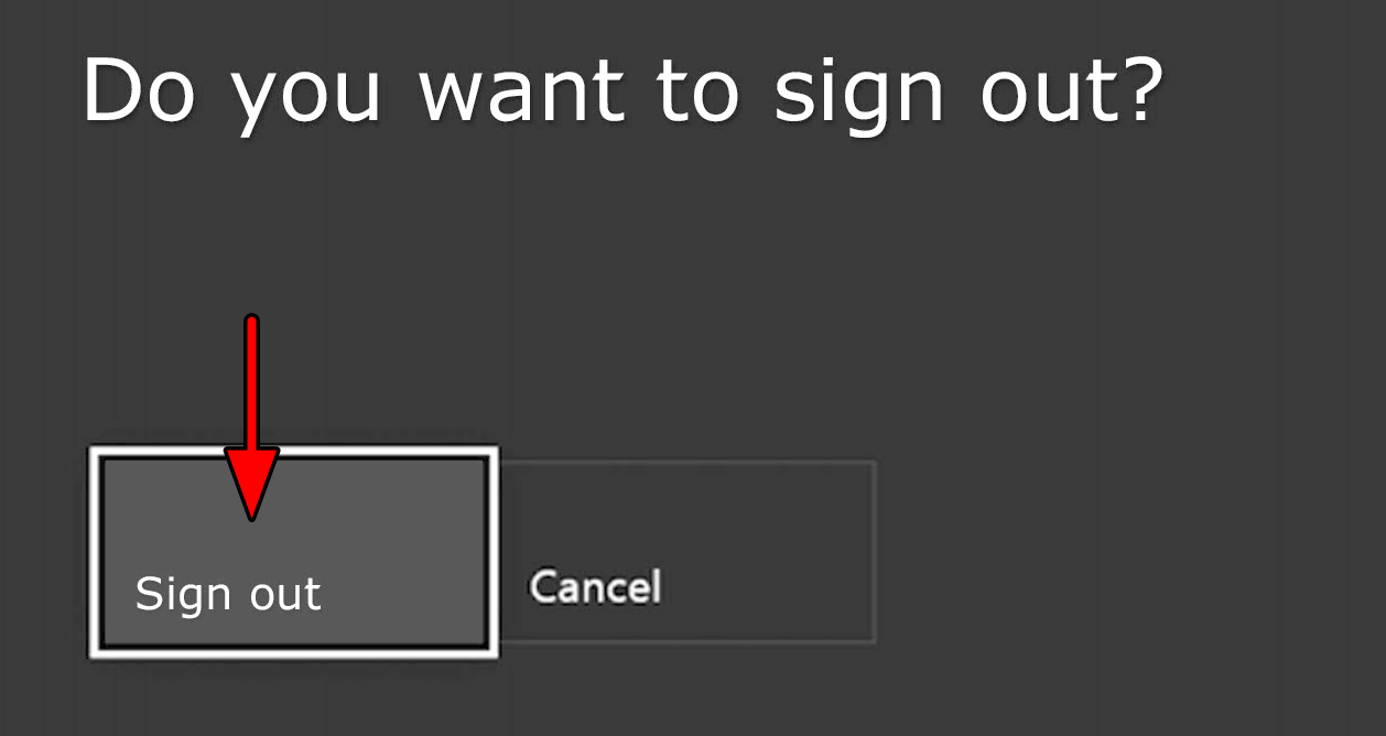 Sign out of the Xbox Account