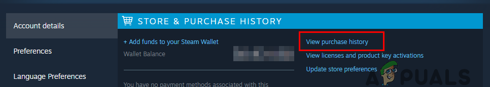 Checking your purchase history on Steam