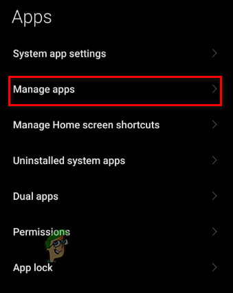 Click on Manage Apps