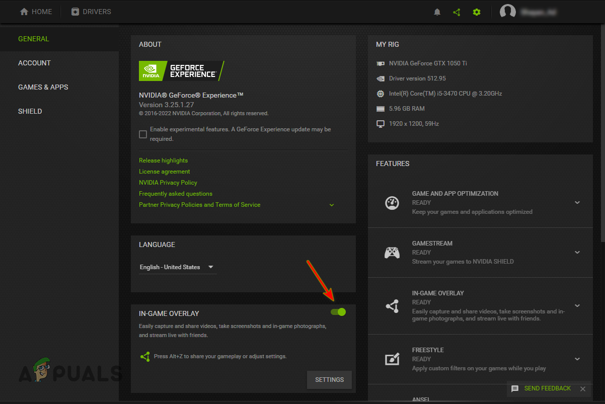 Disabling GeForce Experience In-Game Overlay