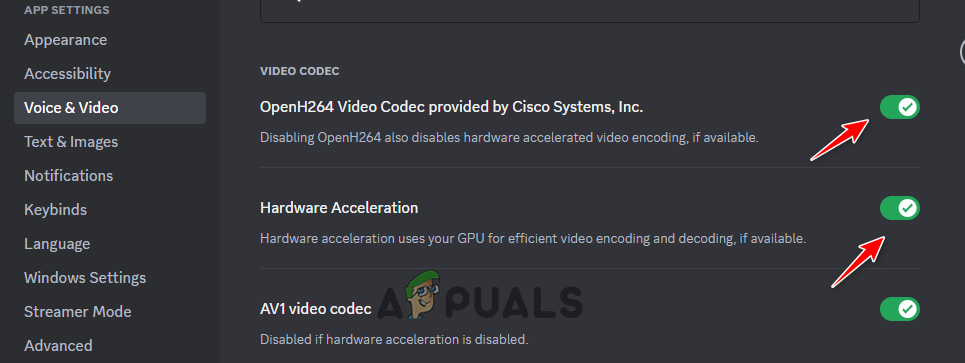 Disabling Hardware Acceleration and OpenH264 Video Codec