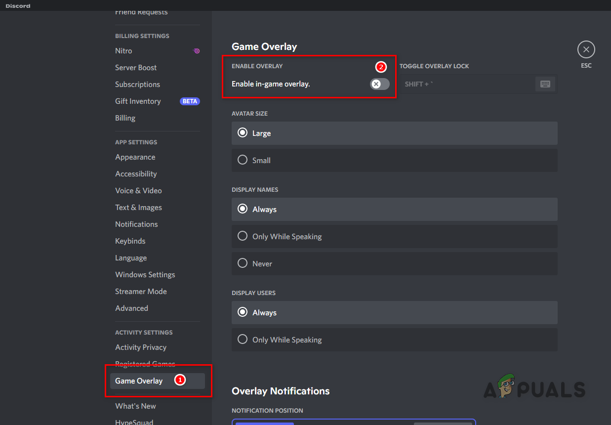 Disabling the Discord Overlay