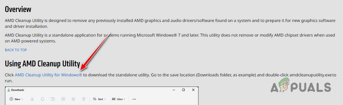 Downloading AMD Cleanup Utility