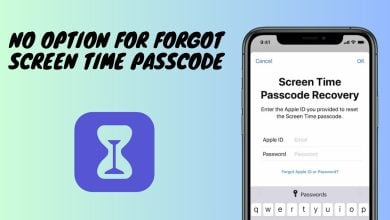 No option for forgot Screen Time passcode