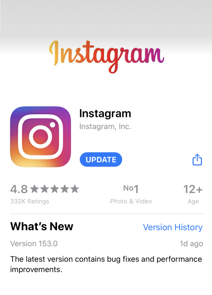 Update Instagram app