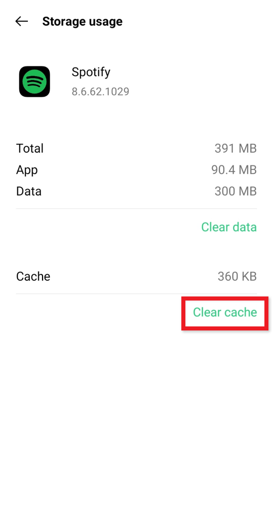 Clear Spotify Cache