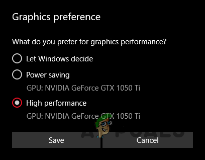 Selecting the Dedicated GPU