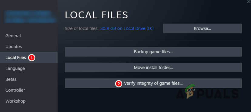 Verifying integrity of game files