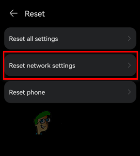 Resetting Network Settings