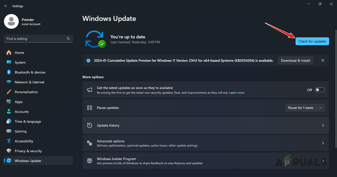Downloading Available Windows Updates