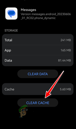 Clearing Messages App Cache