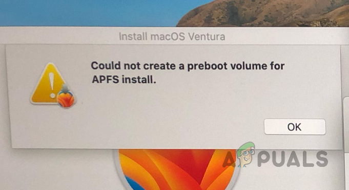 Could Not Create a Preboot Volume for APFS Install Error Message