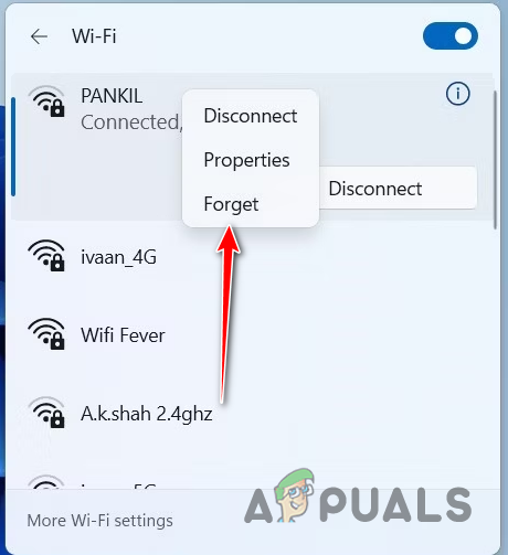 Forgetting Wi-Fi Connection