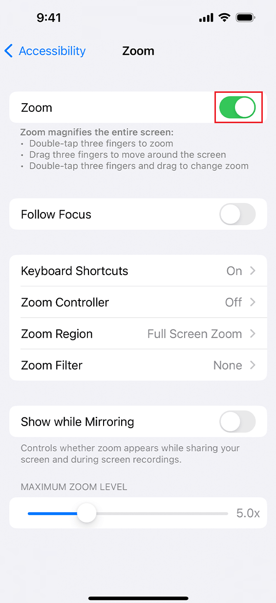 iPhone Zoom Mode