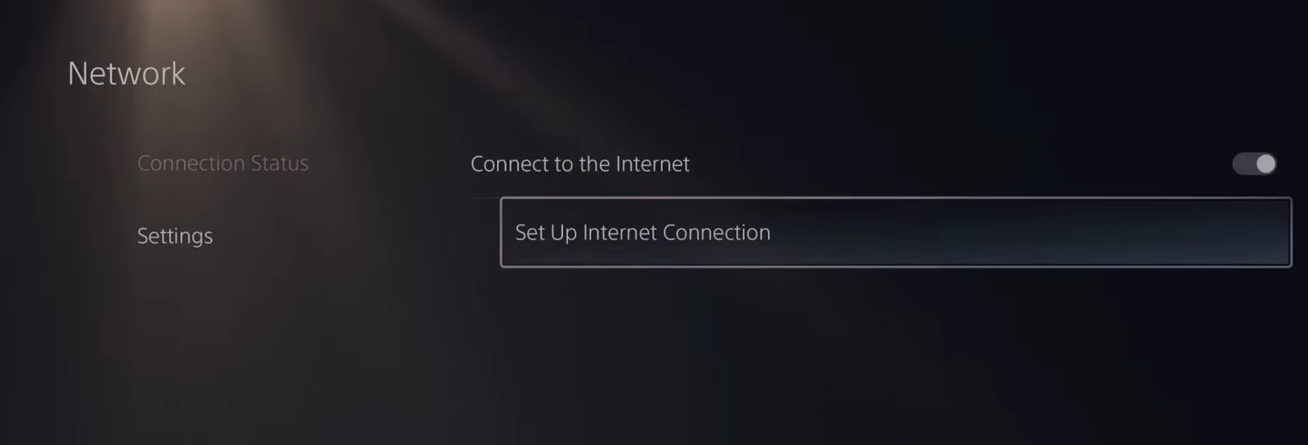 'Set Up Internet Connection' in PlayStation's Network settings.
